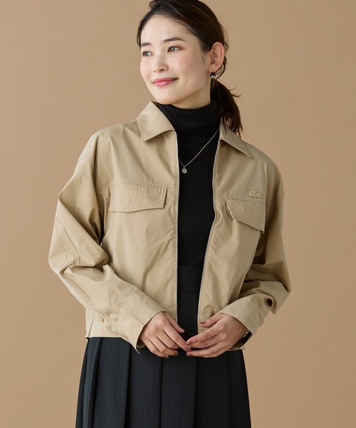 LACOSTE（ラコステ）の「ジップアップブルゾンシャツ（シャツ/ブラウス・レディース・ブラック/ベージュ・40/38/36/34）」の14枚目の写真