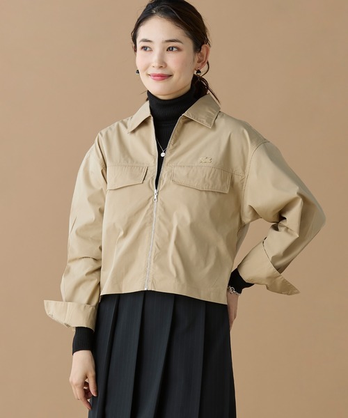 LACOSTE（ラコステ）の「ジップアップブルゾンシャツ（シャツ/ブラウス・レディース・ブラック/ベージュ・40/38/36/34）」の8枚目の写真