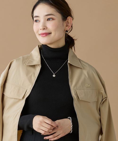 LACOSTE（ラコステ）の「ジップアップブルゾンシャツ（シャツ/ブラウス・レディース・ブラック/ベージュ・40/38/36/34）」の7枚目の写真