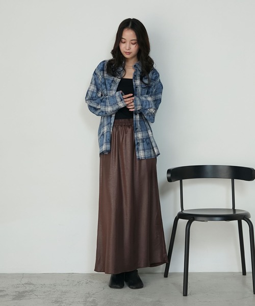 forksy.(フォルクシー)の「【forksy.】ブリーチ加工オンブレチェックオーバーサイズシャツ(シャツ/ブラウス・レディース・ブルー系/ブラック系/イエロー系・FREE)」の20枚目の写真