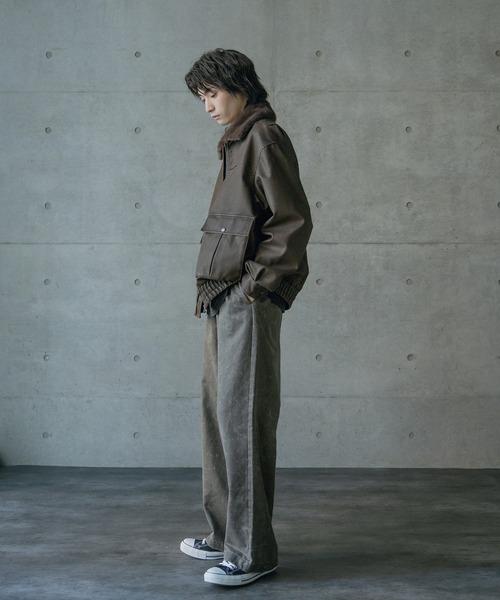 RATTLE TRAP(ラトルトラップ)の「スエードコーティングツータックワイドパンツ(その他パンツ・メンズ・ブラック/グレー・L/M)」の7枚目の写真