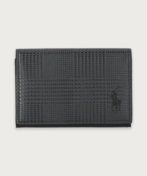 POLO RALPH LAUREN(ポロ ラルフ ローレン)の「エンボスレザー カードケース(名刺入れ・メンズ・ブラウン/ブラック・FREE)」の1枚目の写真