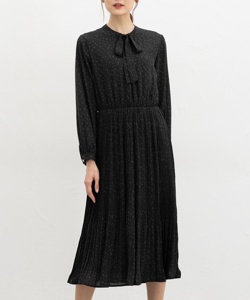 Honeys（ハニーズ）の「ボウタイワンピース（ワンピース・レディース・ブラウン系その他/ブルー/ネイビー/ブラック×グレー・M/LL/L/3L/S）」の13枚目の写真