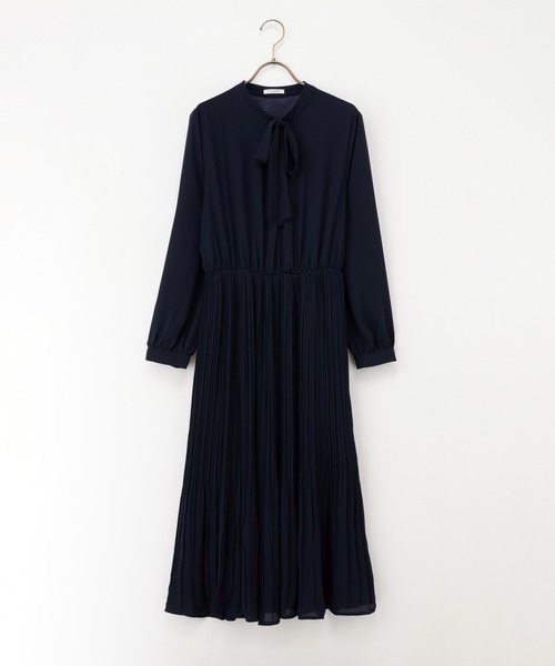 Honeys（ハニーズ）の「ボウタイワンピース（ワンピース・レディース・ブラウン系その他/ブルー/ネイビー/ブラック×グレー・M/LL/L/3L/S）」の19枚目の写真