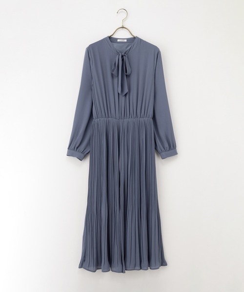 Honeys（ハニーズ）の「ボウタイワンピース（ワンピース・レディース・ブラウン系その他/ブルー/ネイビー/ブラック×グレー・M/LL/L/3L/S）」の21枚目の写真