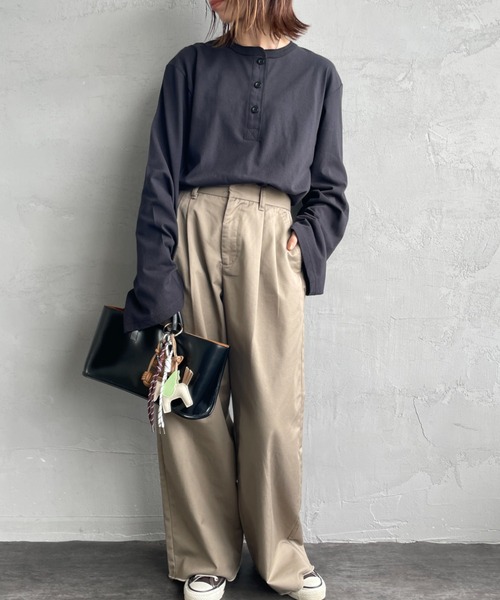 Hanes originalsロングワイドパンツ THE DODO JEAN Hanes originalsロングワイドパンツ by THE DODO JEAN / BLACK