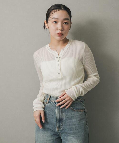 セール】シアーヘンリーネックセーター（ニット/セーター）｜SENSE OF