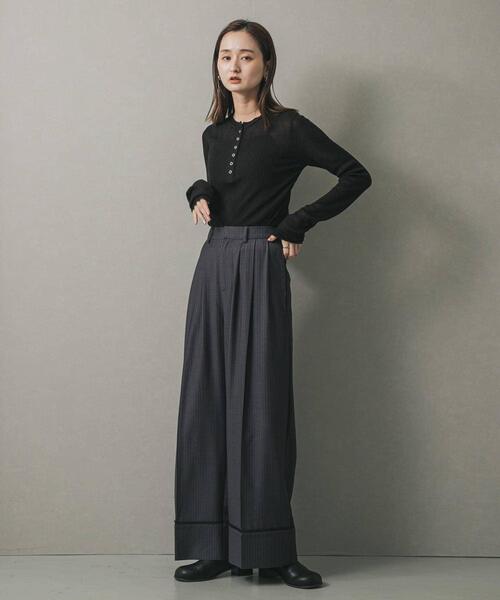 セール】シアーヘンリーネックセーター（ニット/セーター