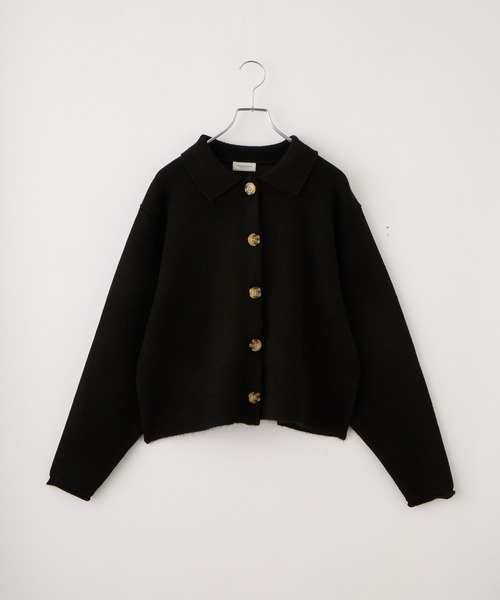 THE CRAFT CREW PRODUCTS(ザクラフトクループロダクツ)の「襟付きジャガードニットカーディガン【THE CRAFT CREW PRODUCTS】(カーディガン/ボレロ・レディース・チャコールグレー/ブラック/アイボリー・FREE)」の5枚目の写真