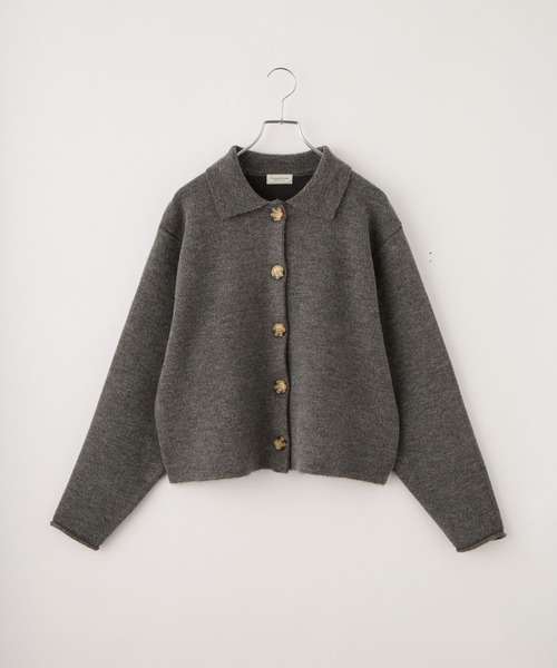 THE CRAFT CREW PRODUCTS(ザクラフトクループロダクツ)の「襟付きジャガードニットカーディガン【THE CRAFT CREW PRODUCTS】(カーディガン/ボレロ・レディース・チャコールグレー/ブラック/アイボリー・FREE)」の6枚目の写真