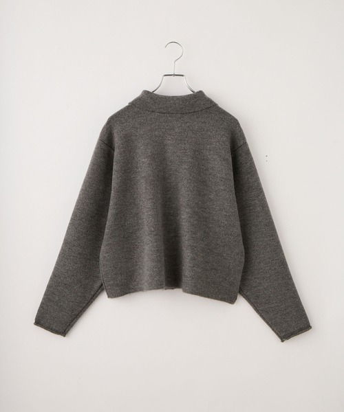 THE CRAFT CREW PRODUCTS(ザクラフトクループロダクツ)の「襟付きジャガードニットカーディガン【THE CRAFT CREW PRODUCTS】(カーディガン/ボレロ・レディース・チャコールグレー/ブラック/アイボリー・FREE)」の7枚目の写真