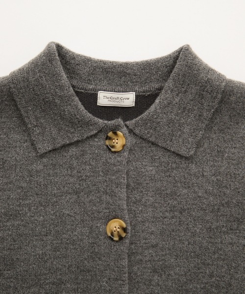THE CRAFT CREW PRODUCTS(ザクラフトクループロダクツ)の「襟付きジャガードニットカーディガン【THE CRAFT CREW PRODUCTS】(カーディガン/ボレロ・レディース・チャコールグレー/ブラック/アイボリー・FREE)」の8枚目の写真