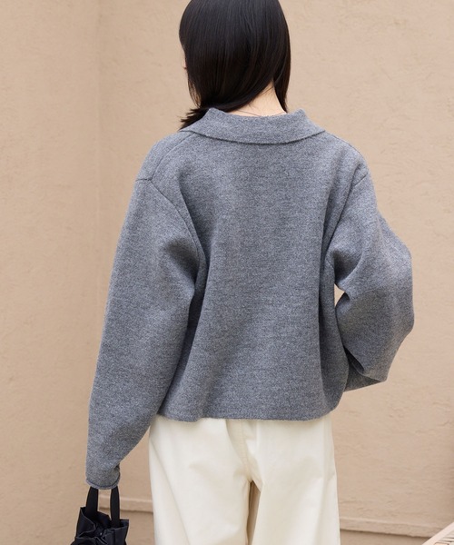 襟付きジャガードニットカーディガン【THE CRAFT CREW PRODUCTS】 THE