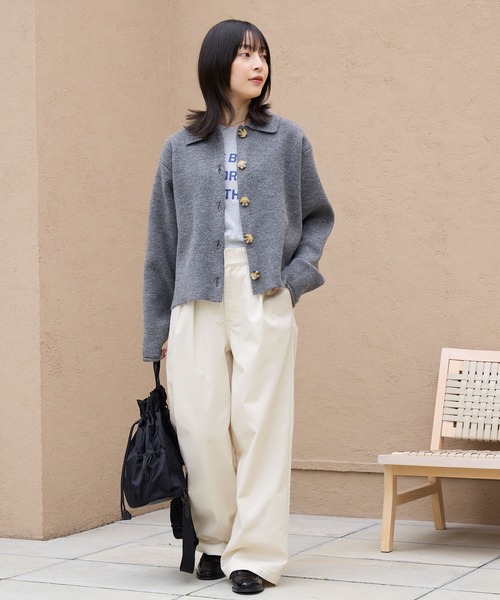 襟付きジャガードニットカーディガン【THE CRAFT CREW PRODUCTS】 THE