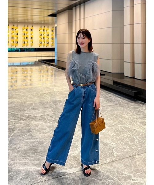 Day and Grade(デイアンドグレイド)の「【前田ゆかセレクト】チュールドッキングプルオーバー(Tシャツ/カットソー・レディース・グレー/ブラック・FREE)」の19枚目の写真