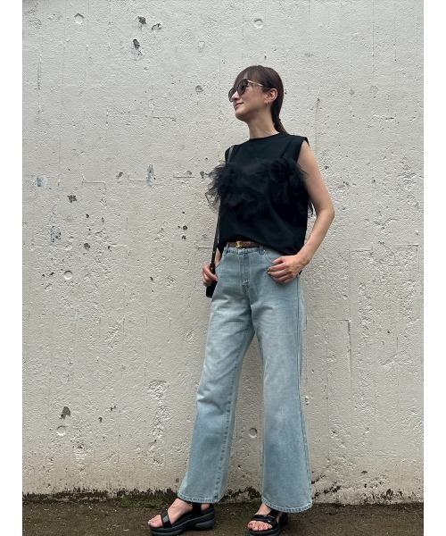 Day and Grade(デイアンドグレイド)の「【前田ゆかセレクト】チュールドッキングプルオーバー(Tシャツ/カットソー・レディース・グレー/ブラック・FREE)」の17枚目の写真
