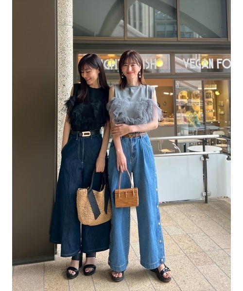Day and Grade(デイアンドグレイド)の「【前田ゆかセレクト】チュールドッキングプルオーバー(Tシャツ/カットソー・レディース・グレー/ブラック・FREE)」の21枚目の写真