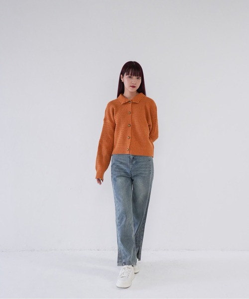 Uenui(ウニュイ)の「【 cunii 】 gold button knit shirt(ニット/セーター・レディース・ブラウン/ホワイト/ネイビー・FREE)」の10枚目の写真