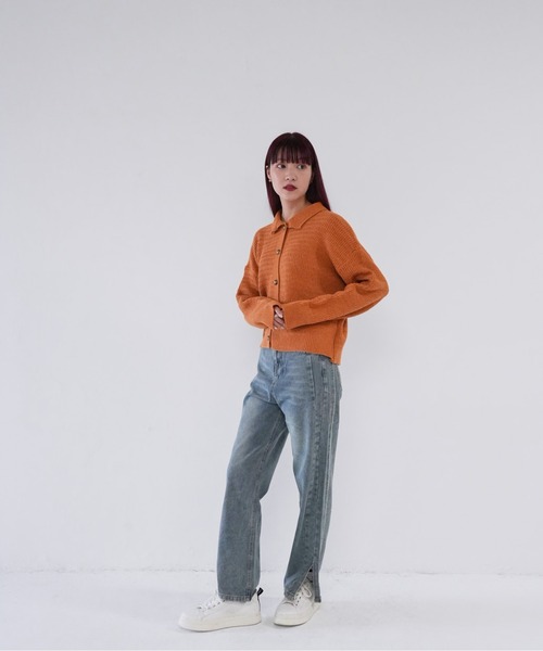 Uenui(ウニュイ)の「【 cunii 】 gold button knit shirt(ニット/セーター・レディース・ブラウン/ホワイト/ネイビー・FREE)」の14枚目の写真