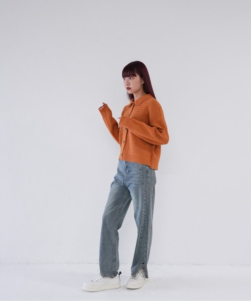 Uenui(ウニュイ)の「【 cunii 】 gold button knit shirt(ニット/セーター・レディース・ブラウン/ホワイト/ネイビー・FREE)」の15枚目の写真
