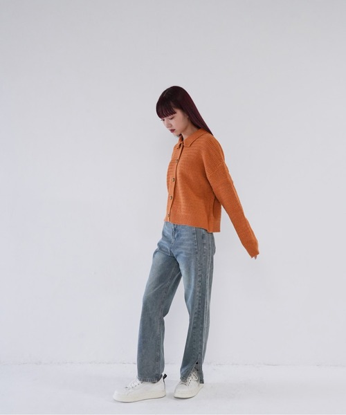 Uenui(ウニュイ)の「【 cunii 】 gold button knit shirt(ニット/セーター・レディース・ブラウン/ホワイト/ネイビー・FREE)」の16枚目の写真