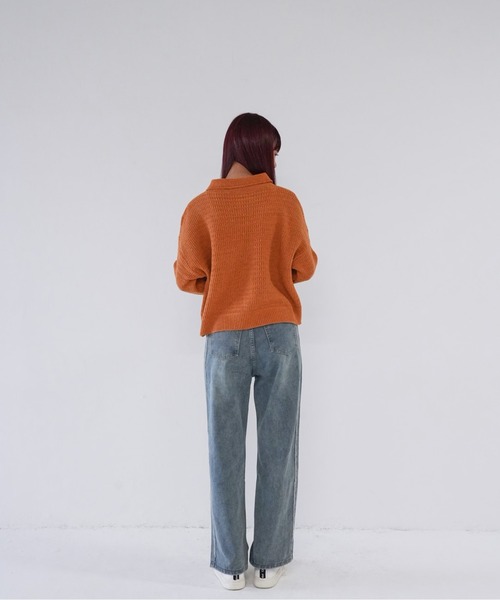 Uenui(ウニュイ)の「【 cunii 】 gold button knit shirt(ニット/セーター・レディース・ブラウン/ホワイト/ネイビー・FREE)」の17枚目の写真