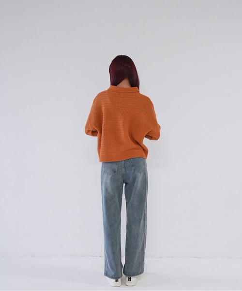 Uenui(ウニュイ)の「【 cunii 】 gold button knit shirt(ニット/セーター・レディース・ブラウン/ホワイト/ネイビー・FREE)」の18枚目の写真
