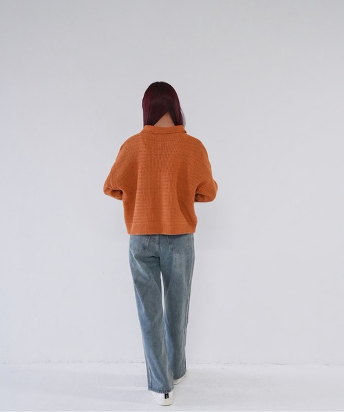 Uenui(ウニュイ)の「【 cunii 】 gold button knit shirt(ニット/セーター・レディース・ブラウン/ホワイト/ネイビー・FREE)」の19枚目の写真