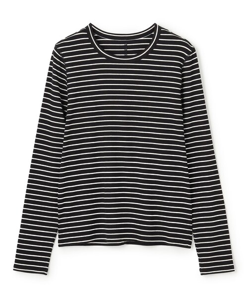 UNFILO(アンフィーロ)の「【新色追加】コットンカシミヤ クルーネックカットソー(Tシャツ/カットソー・レディース・黄土色系/ホワイト系/ブラック系/スモーキーグリーン系/ローズ系/ブラック系2/ブラック系1/グレー系・LARGE/MEDIUM/SMALL)」の4枚目の写真