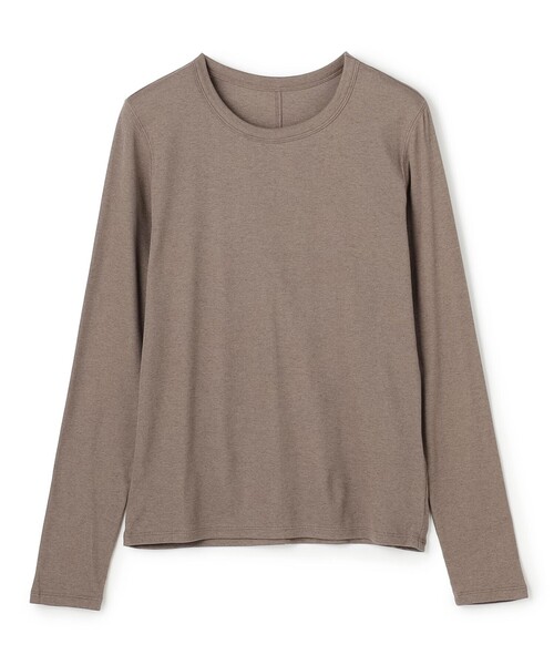 UNFILO(アンフィーロ)の「【新色追加】コットンカシミヤ クルーネックカットソー(Tシャツ/カットソー・レディース・黄土色系/ホワイト系/ブラック系/スモーキーグリーン系/ローズ系/ブラック系2/ブラック系1/グレー系・LARGE/MEDIUM/SMALL)」の6枚目の写真