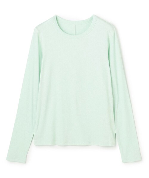 UNFILO(アンフィーロ)の「【新色追加】コットンカシミヤ クルーネックカットソー(Tシャツ/カットソー・レディース・黄土色系/ホワイト系/ブラック系/スモーキーグリーン系/ローズ系/ブラック系2/ブラック系1/グレー系・LARGE/MEDIUM/SMALL)」の7枚目の写真