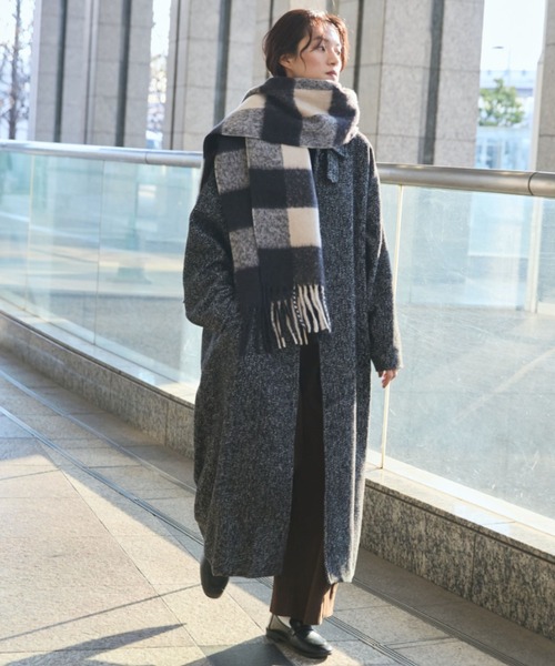 Libra Cue（リブラ キュー）の「ブロックチェックストール（ストール/ショール・レディース・ブラック・FREE）」の15枚目の写真