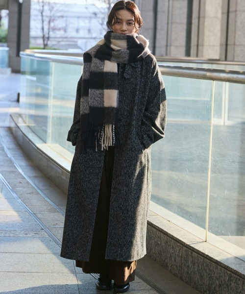 Libra Cue（リブラ キュー）の「ブロックチェックストール（ストール/ショール・レディース・ブラック・FREE）」の16枚目の写真