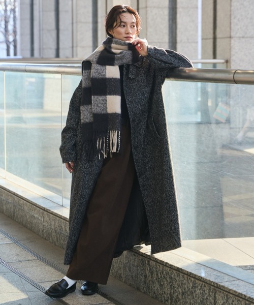 Libra Cue（リブラ キュー）の「ブロックチェックストール（ストール/ショール・レディース・ブラック・FREE）」の17枚目の写真