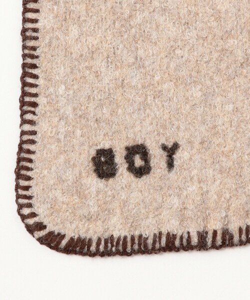 BEAMS BOY（ビームスボーイ）の「ボーイ 手刺繍 マフラー（マフラー・レディース・ベージュ/ネイビー・ONE SIZE）」の5枚目の写真