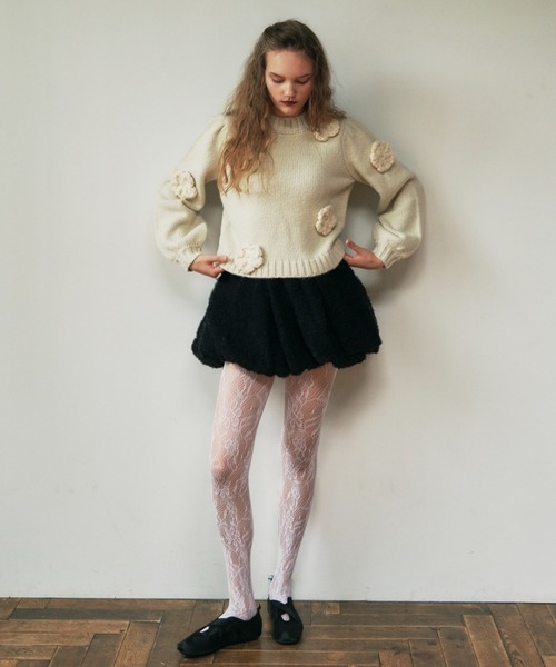 HONEY MI HONEY（ハニーミーハニー）の「tulle puff balloon mini skirt（スカート・レディース・コーラルピンク/ホワイト/ブラック・FREE）」の16枚目の写真