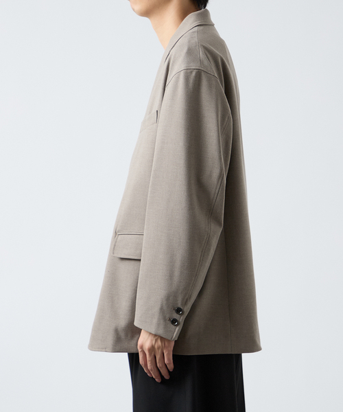 B.C STOCK(ベーセーストック)の「ウール混 オーバージャケット(テーラードジャケット・メンズ・ベージュ/チャコールグレー・MEDIUM/LARGE)」の13枚目の写真