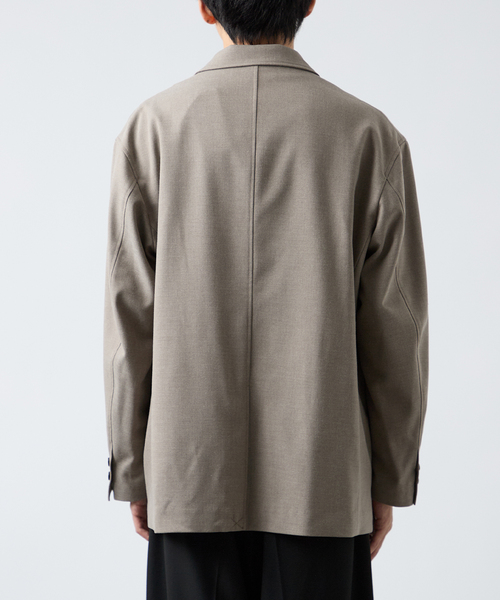 B.C STOCK(ベーセーストック)の「ウール混 オーバージャケット(テーラードジャケット・メンズ・ベージュ/チャコールグレー・MEDIUM/LARGE)」の14枚目の写真