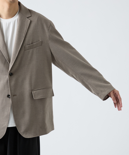 B.C STOCK(ベーセーストック)の「ウール混 オーバージャケット(テーラードジャケット・メンズ・ベージュ/チャコールグレー・MEDIUM/LARGE)」の15枚目の写真