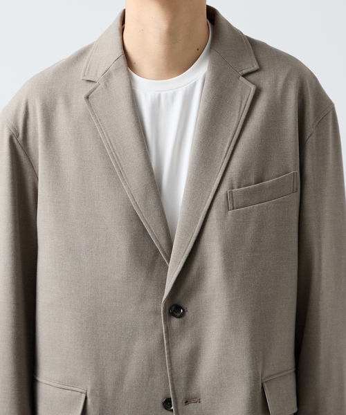 B.C STOCK(ベーセーストック)の「ウール混 オーバージャケット(テーラードジャケット・メンズ・ベージュ/チャコールグレー・MEDIUM/LARGE)」の16枚目の写真