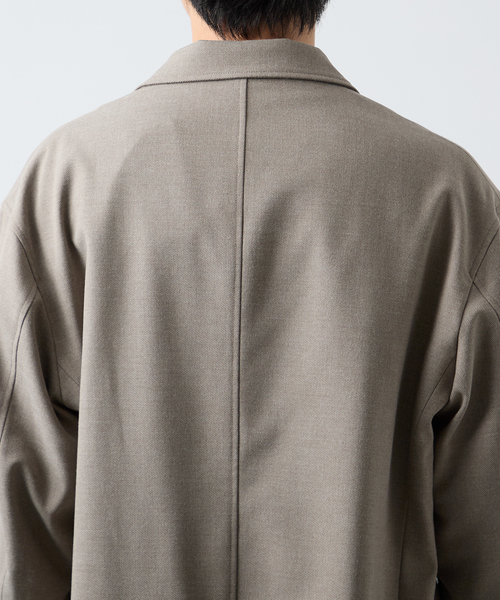 B.C STOCK(ベーセーストック)の「ウール混 オーバージャケット(テーラードジャケット・メンズ・ベージュ/チャコールグレー・MEDIUM/LARGE)」の21枚目の写真