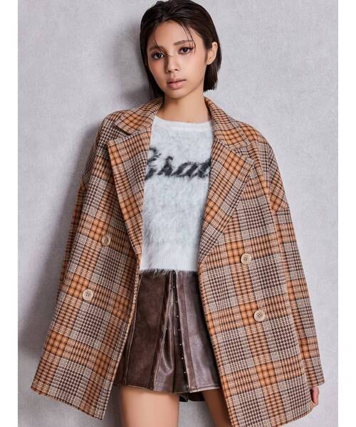 GYDA（ジェイダ）の「ラメmaterialチェスターコート（チェスターコート・レディース・その他1/ブラック・FREE）」の3枚目の写真