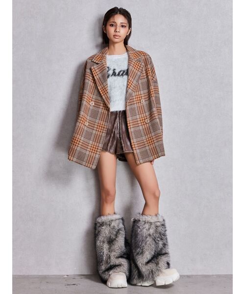 GYDA（ジェイダ）の「ラメmaterialチェスターコート（チェスターコート・レディース・その他1/ブラック・FREE）」の5枚目の写真