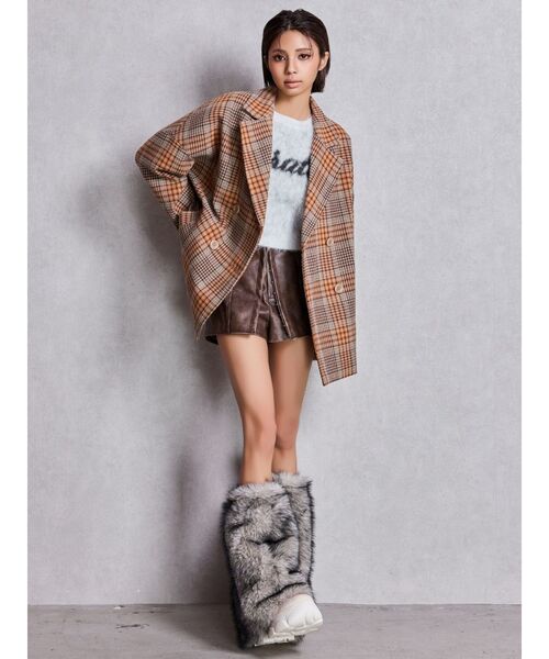 GYDA（ジェイダ）の「ラメmaterialチェスターコート（チェスターコート・レディース・その他1/ブラック・FREE）」の6枚目の写真