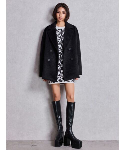 GYDA（ジェイダ）の「ラメmaterialチェスターコート（チェスターコート・レディース・その他1/ブラック・FREE）」の12枚目の写真