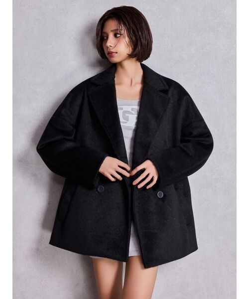 GYDA（ジェイダ）の「ラメmaterialチェスターコート（チェスターコート・レディース・その他1/ブラック・FREE）」の14枚目の写真