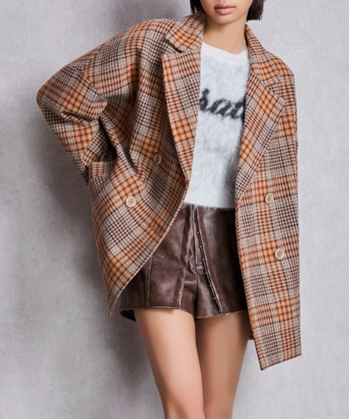 GYDA（ジェイダ）の「ラメmaterialチェスターコート（チェスターコート・レディース・その他1/ブラック・FREE）」の2枚目の写真