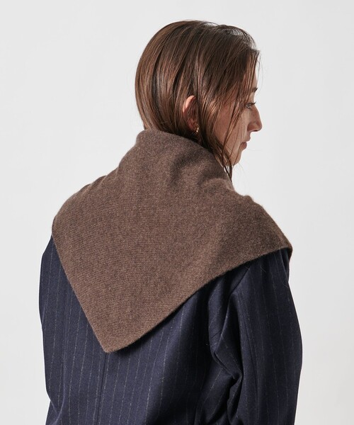 ASAUCE MELER（アソースメレ）の「【別注】＜ASAUCE MELER＞カシミヤ スカーフ（ストール/ショール・レディース・ライトピンク/ダークブラウン・FREE）」の4枚目の写真