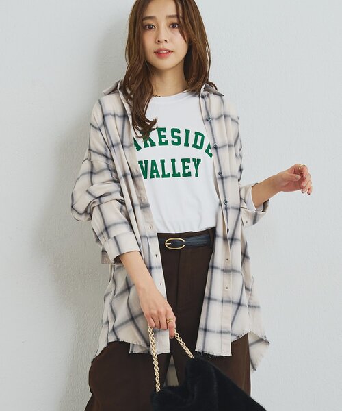 un dix cors（アンディコール）の「《こなれ感を演出》先染めオンブレチェックシャツ（シャツ/ブラウス・レディース・ネイビー/ブラウン/オフホワイト・FREE）」の2枚目の写真