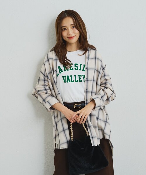 un dix cors（アンディコール）の「《こなれ感を演出》先染めオンブレチェックシャツ（シャツ/ブラウス・レディース・ネイビー/ブラウン/オフホワイト・FREE）」の8枚目の写真